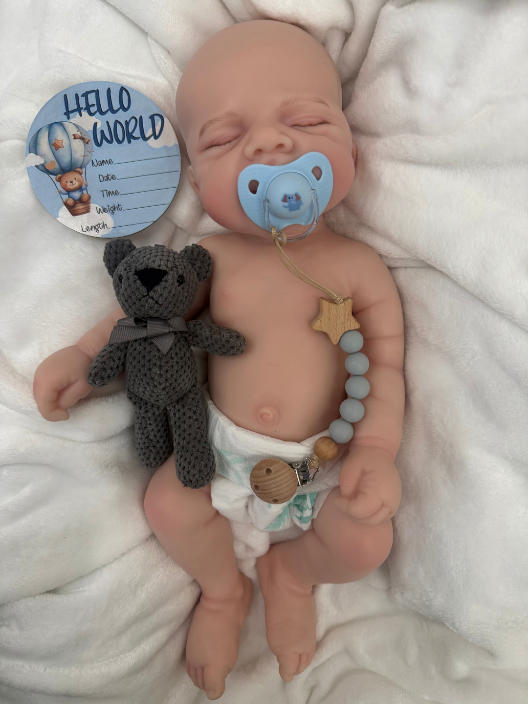 Cloudy Cuddle Silicone Boy 18 inch / 7 lbs