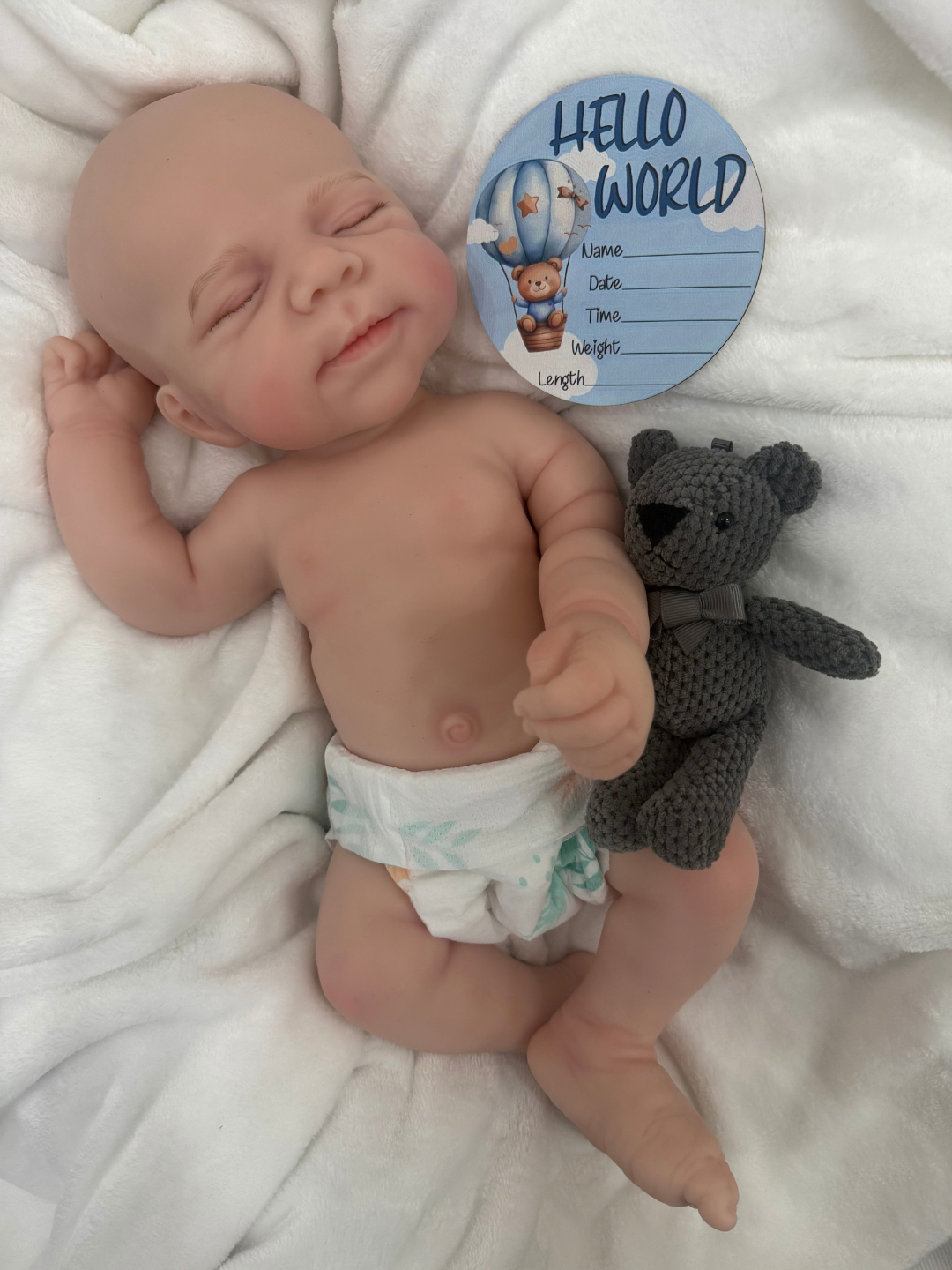 Cloudy Cuddle Silicone Boy 18 inch / 7 lbs
