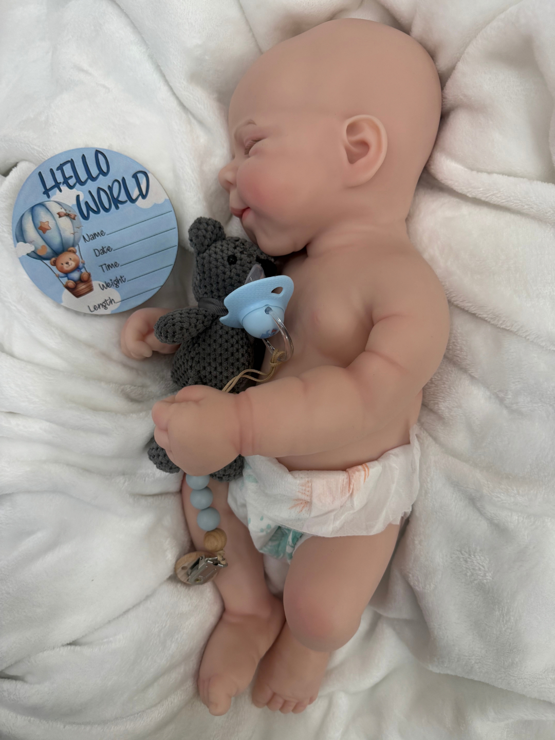 Cloudy Cuddle Silicone Boy 18 inch / 7 lbs