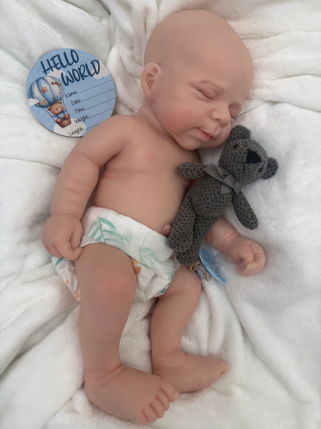 Cloudy Cuddle Silicone Boy 18 inch / 7 lbs